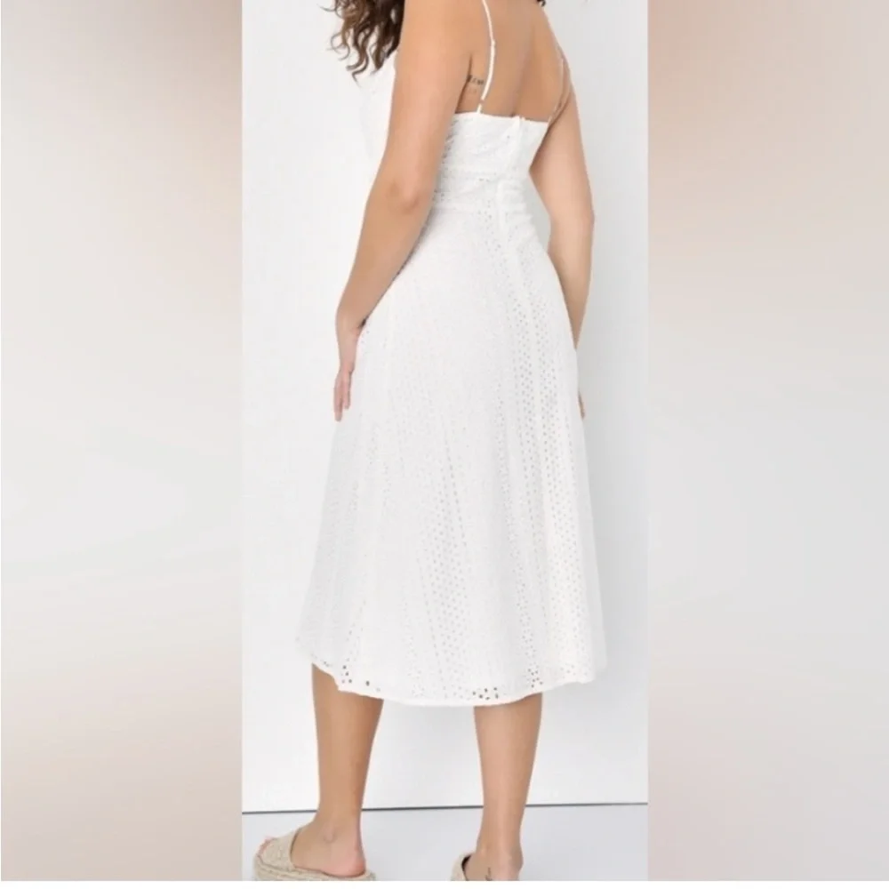 Lulu’s Chic White Eyelet Pattern Maxi Dress XL Summer Wedding Guest - Picture 14 of 14